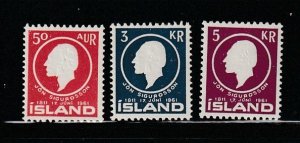 Iceland 335-337 Set MH Jon Sigurdsson