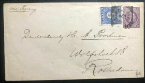 1901 Baros Netherlands Indies Postal Stationery Cover To Rotterdam Holland