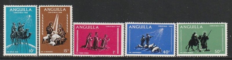 1968 Anguilla - Sc 44-8 - MH VF - 5 single - Christmas