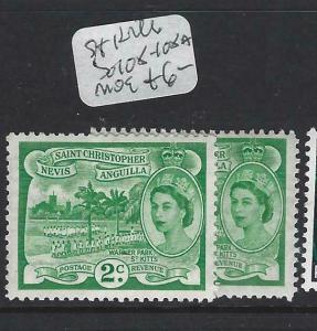 ST KITTS NEVIS   (P2103B)   QEII  2C  SG 108-108A  MOG