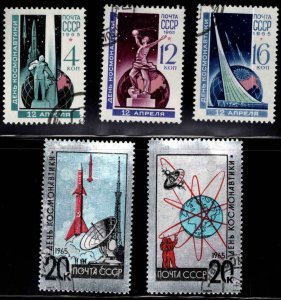 Russia Scott 3019-3023 Used CTO Space stamp set expect similar cancels