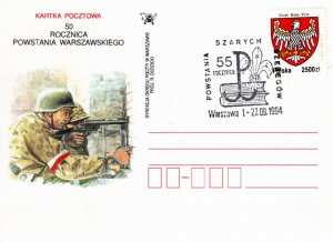 Poland 1994 postal card with Scout cancels