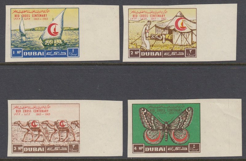 Dubai 18-21 Red Cross Imperf mnh