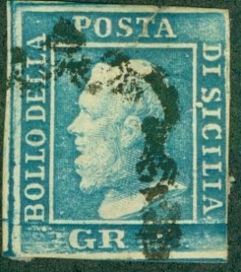 ITALIAN STATE- TWO SICILIES 13 USED (RL) 4823 CV $120.00 BIN $50.00