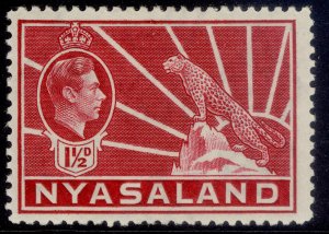 NYASALAND PROTECTORATE GVI SG132, ½d carmine, M MINT. Cat £11.