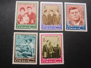 Ajman 1964 Sc 22-26 John F. Kenned set MNH