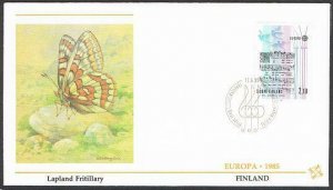 Finland 707-708,two FDC.Michel 968-969. EUROPE CEPT-1985.Music.Birds.Butterflies