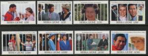 SIERRA LEONE Sc#1387-1394 1991 Royal Family Anniversaries Complete OG Mint NH