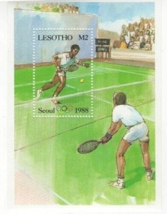 Lesotho 1987 - Olympics Sports Tennis - Souvenir Stamp Sheet - Scott #577 - MNH