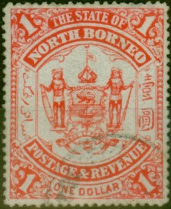 North Borneo 1894 $1 Scarlet SG83 Fine Used