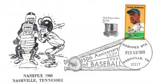 US EVENT SPECIAL PICTORIAL POSTMARK 150th ANNIVERSARY OF BASEBALL NASHPEX 1989