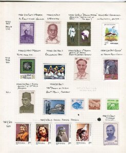 INDIA; 1980 early pictorial issues useful Mint hinged LOT on page