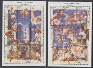 Uganda Sc 1477-1478 MNH. 1999 Summer Olympics Winners, se-tenant Souv Sheets