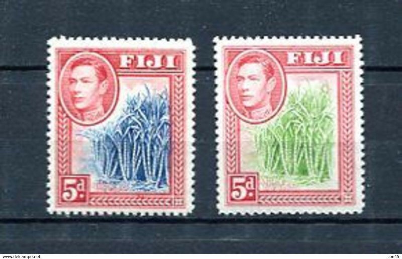 Fiji 1938-5 Sc 123-4 MNH Sugar cane 10739