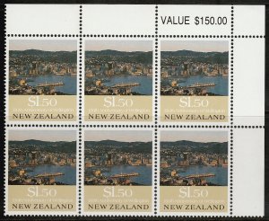 New Zealand 1990 $1.50 150th Anniversaries - Cities Value Block UHM
