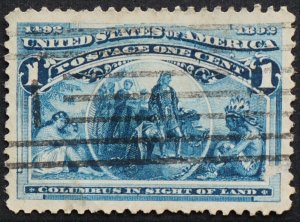 U.S. Used #230 1c Columbian, Superb Jumbo Appearing (surface scrape). A Beauty!