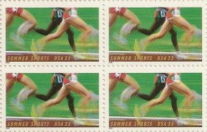 US 3397 Summer Sports 33c block (4 stamps) MNH 2000