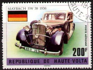 Old Car, Maybach, 1936, Burkina Faso stamp SC#C207 used