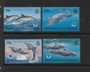 WHALES & DOLPHINS - BRITISH INDIAN OCEAN TERRITORY #203-6   MNH