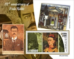 Sierra Leone - 2022 Painter Frida Kahlo - Stamp Souvenir Sheet - SRL220155b2