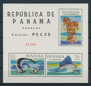 [103617] Panama 1965 Marine life fish horse hammerhead shark Souvenir Sheet MNH