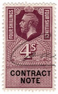 (I.B) George V Revenue : Contract Note 4/-