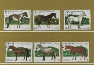 Thematic Stamps - SAHARA 1995 HORSES 6v used