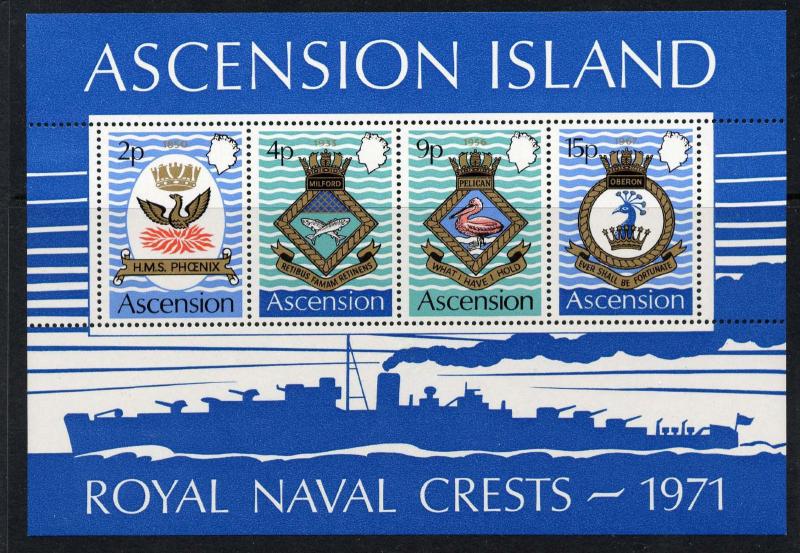 Ascension Island 155a MNH Naval Crests, Ships, Birds, Fish