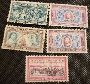 New Zealand, 1940, #229,231,232,234,246, used, SCV$1.45