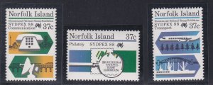 Norfolk Isl. # 437-439 & 439a, SYDPEX '88, NH, 1/2 Cat.