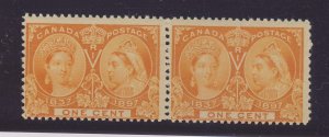 2x Canada Victoria Jubilee M Stamps;  Pair #51-1c MNH Fine Guide Value = $40.00