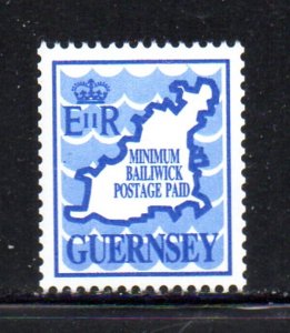Guernsey Sc 380 1989 1989  green Map & Waves stamp mint NH