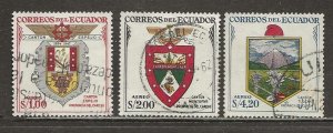 Ecuador Scott catalog # C316-C318 Used