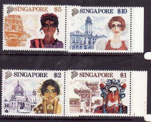 Singapore-Sc#576-9- id6-unused NH set -Independence-1990-