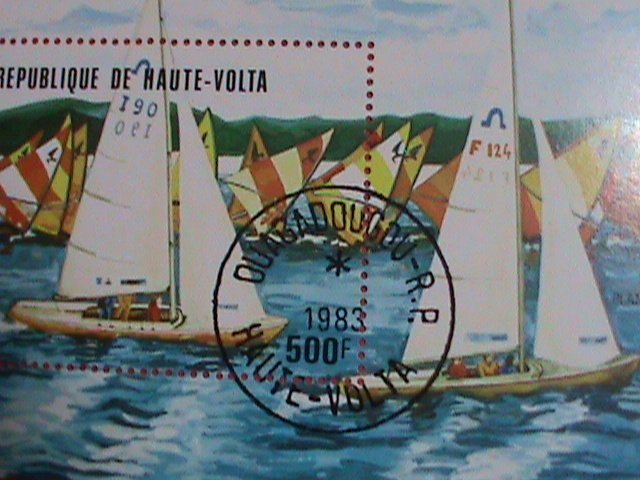 UPPER VOLTA STAMP: 1983  OLYMPIC GAMES: YACHTS SAIL CTO S/S SHEET HARD TO FIND