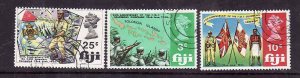 Fiji-Sc#277-9- id5-used set-Military-Uniforms-Maps-1969-