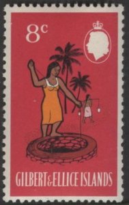 Gilbert & Ellice 141 (mnh) 8c woman drawing water, car rose & multi (1968)