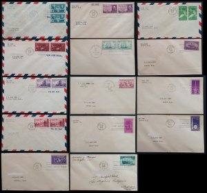 US FDC 14 covers 1938 - 1947, good condition envelopes as seen