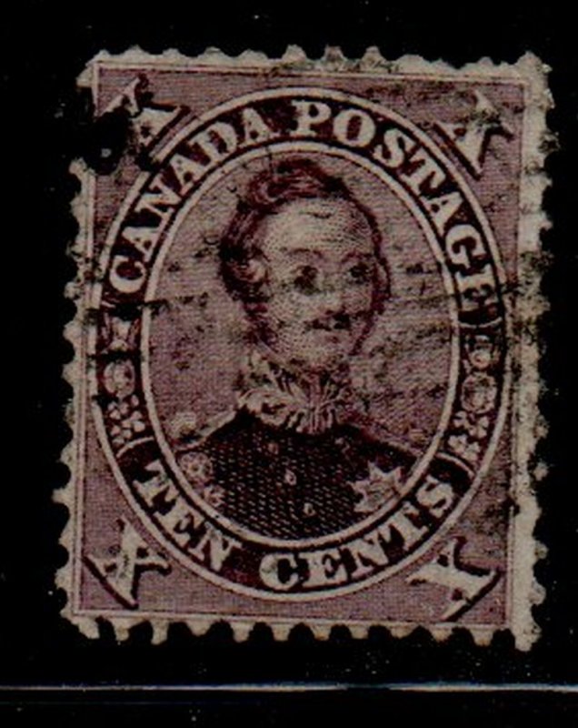 Canada Sc 17b 1859 10 cent brown Prince Albert stamp used