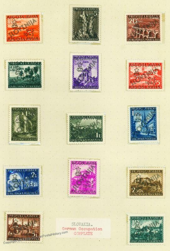 Slovenia Germany Yugoslavia Laibach 1945 Liberation Overprint Set 75384