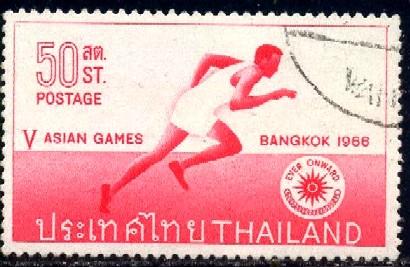 Running, 5th Asian Games Bangkok 1966, Thailand SC#444 used