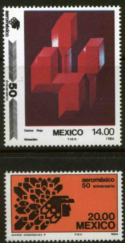 MEXICO 1362-1363, 50th Anniv of Aeromexico Airlines MINT, NH. VF.