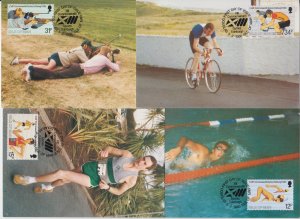 Isle of Man 1986 - Commonwealth Games set 4 Maxicard