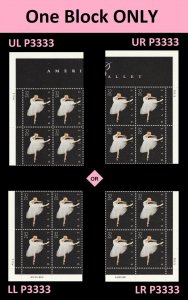 US 3237 Ballet 32c plate block 4 P3333 MNH 1998