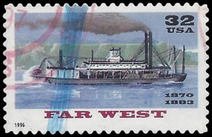 #3093 32c Riverboats Far West 1996 Used
