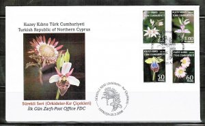 2008 FDC ORCHIDS-WILD  FLOWERS TURKISH CYPRUS