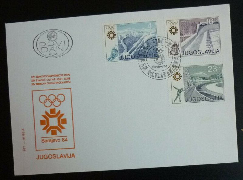 Yugoslavia Slovenia 1983 Croatia FD Cancel - FDC - Cover - Olympic Games T3