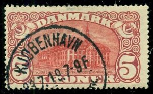 DENMARK #135, 5kr GPO, used, tiny margin thin, scarce stamp, Scott $175.00