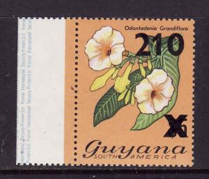 Guyana-Sc#382-unused NH-210 on $5-Flowers-1981-