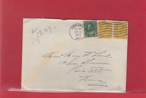 1923 nice 4c x 2 + 2c Admiral cover to ** FRANCE ** Canada